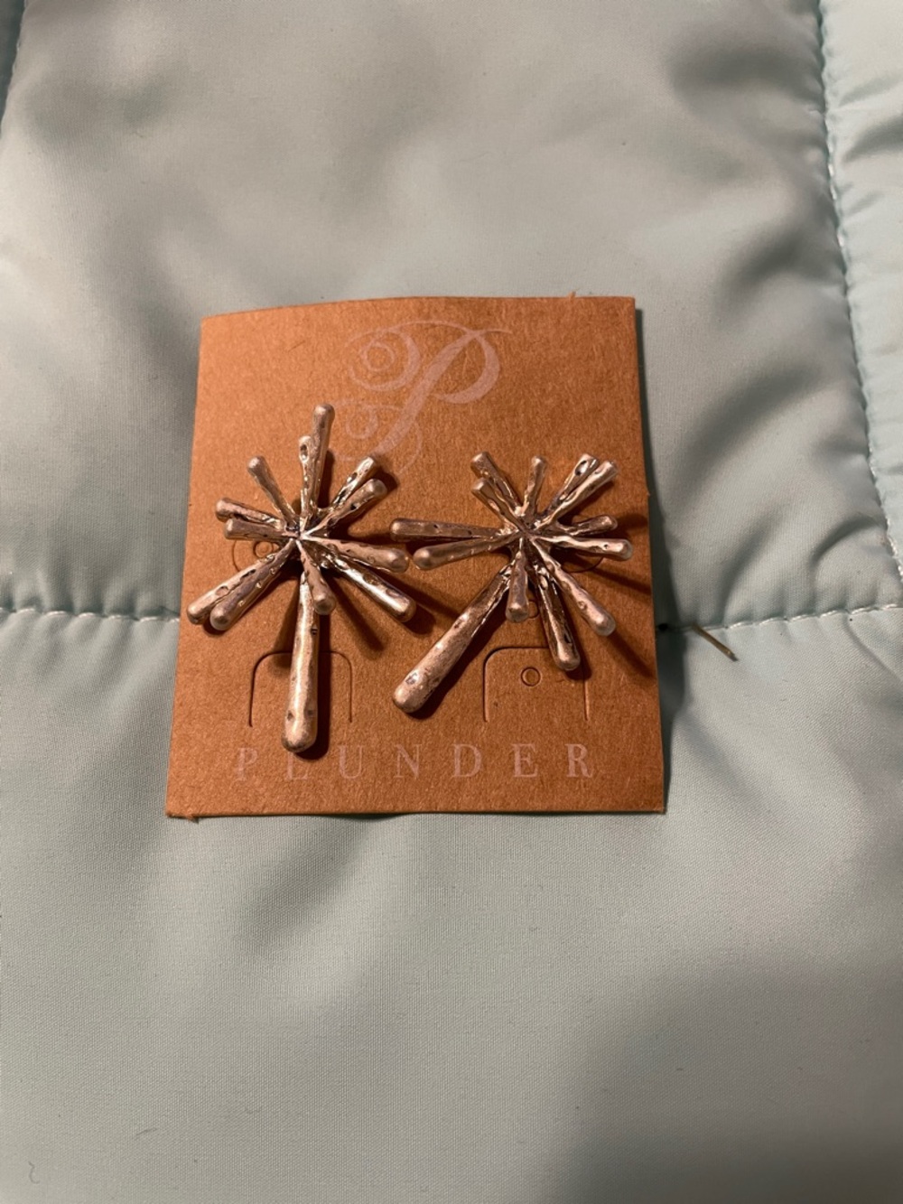 Plunder Silver Starburst Cluster Earrings